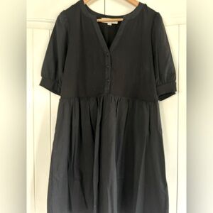 Loft Black mix media short sleeve dress size M
